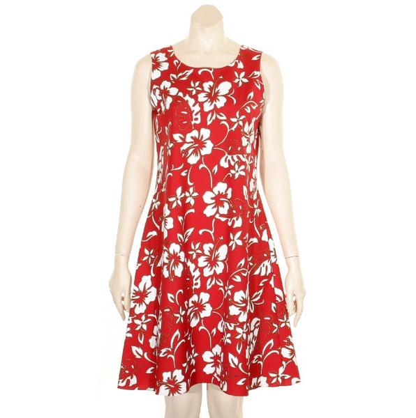 red hibiscus dress