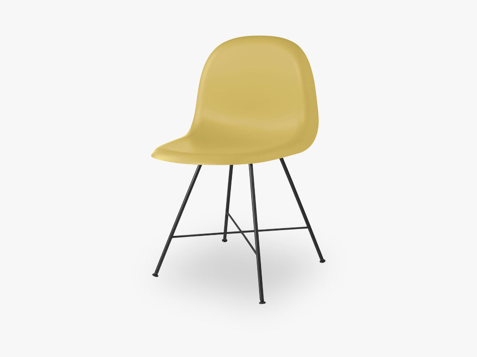 3D Dining Chair - Un-upholstered Center Black base, Venetian Gold shell fra GUBI