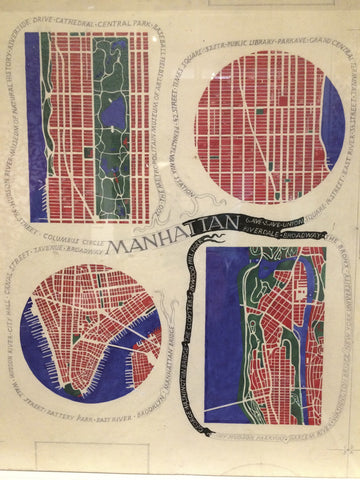 Manahattan design in watercolour (1945-43)
