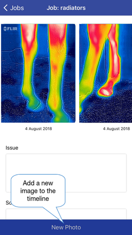 Thermafy user guide, how to add new photo to existing jobs