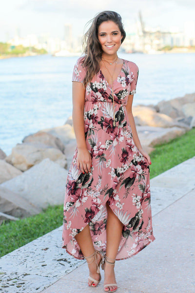 dusty rose casual dress