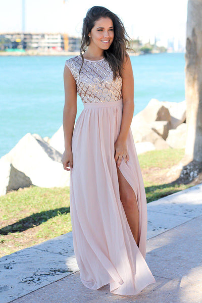 casual rose gold dress