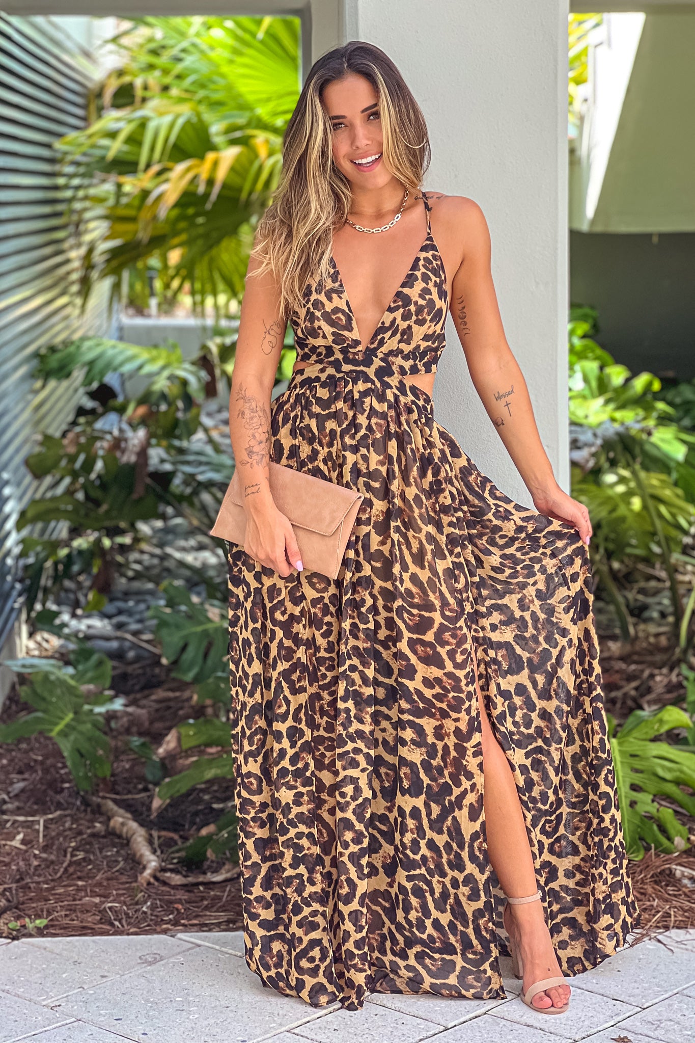 Leopard Maxi Dress Cut Out | Maxi Saved by the Dress