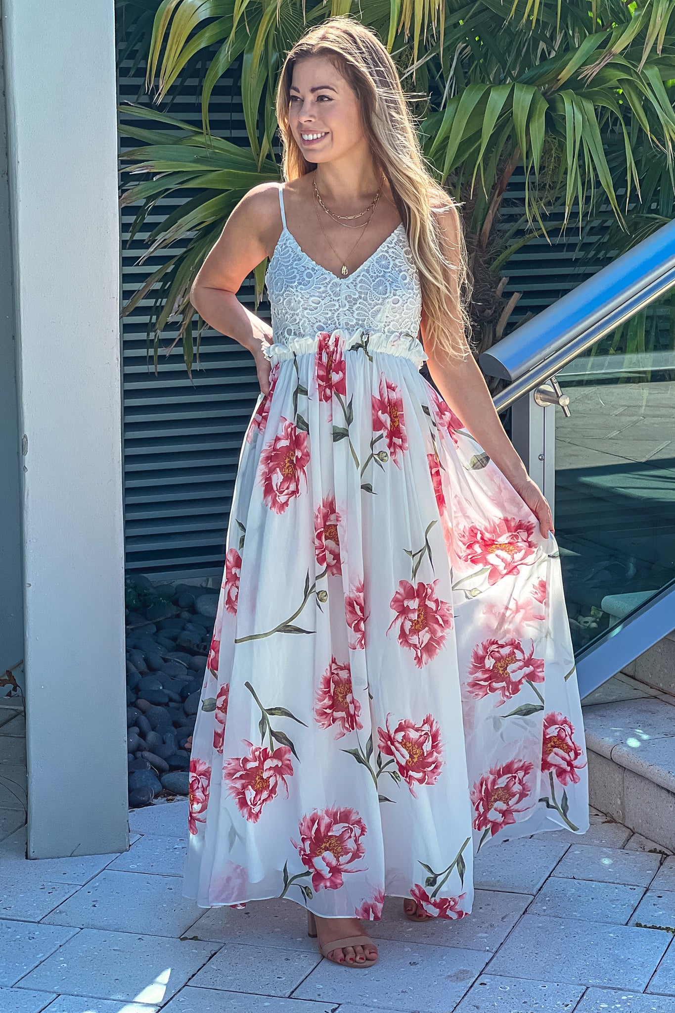 Off Floral Maxi Dress With Open | Maxi Dresses – Saved by the Dress