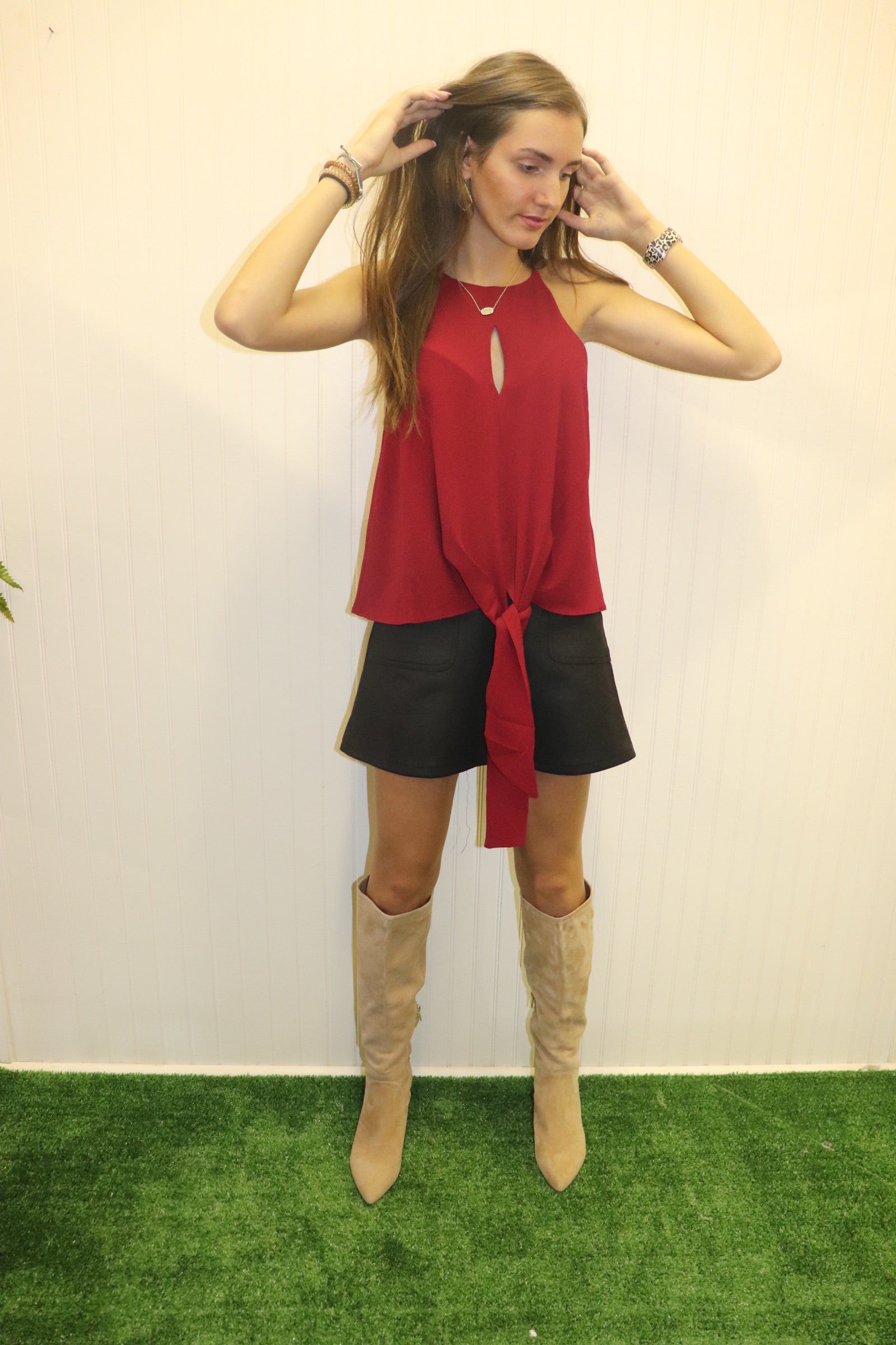 CANDICE TIE MAROON