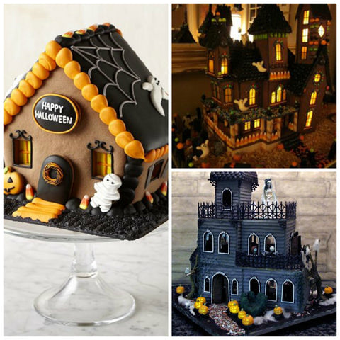 Spooky Haunted mansions out of gingerbread