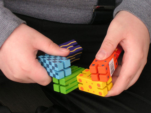 The colorful Brick Twist toy is a helpful toy for children with Autism