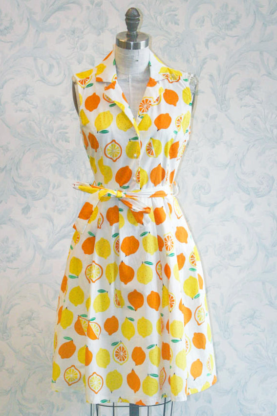 summer dress with lemons