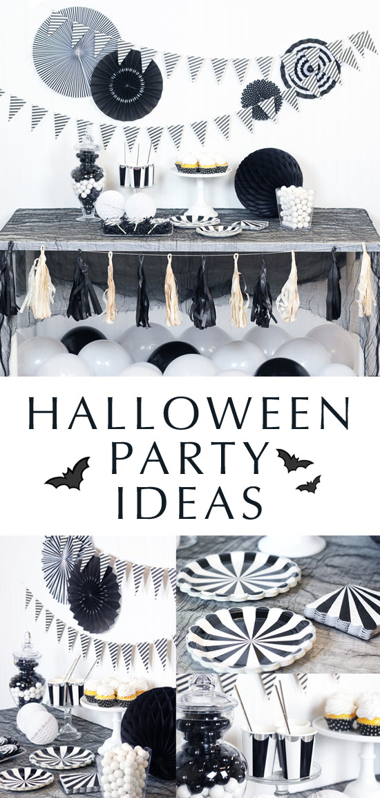 Creepy black & white carnival -- Halloween party ideas.