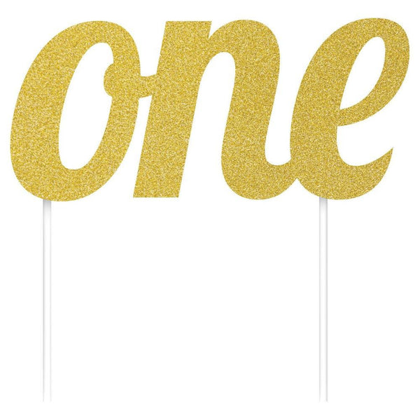 Gold Glitter One Cake Topper Zurchers 1195