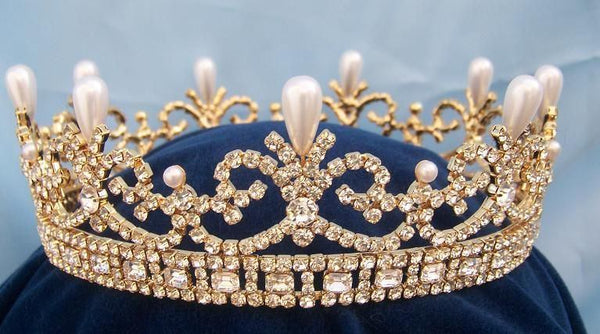Queen Victoria Regal Gold Full Rhinestone Crown – CrownDesigners