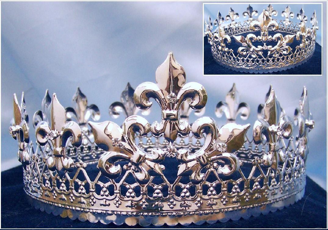 Majestic Queen King Silver Full Crown – CrownDesigners