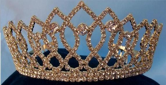 Rhinestone Bridal Queen Princess Miss Beauty Queen Crown Gold Tiara Crowndesigners