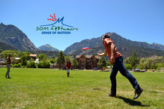 Frisbee in the park in Ouray, Colorado.