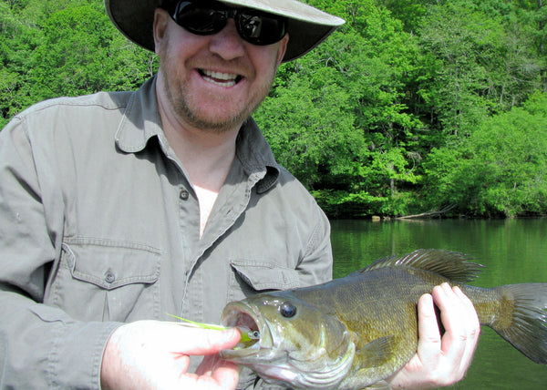 Martin Bawden, smallmouth caught on Crafty Deceiver