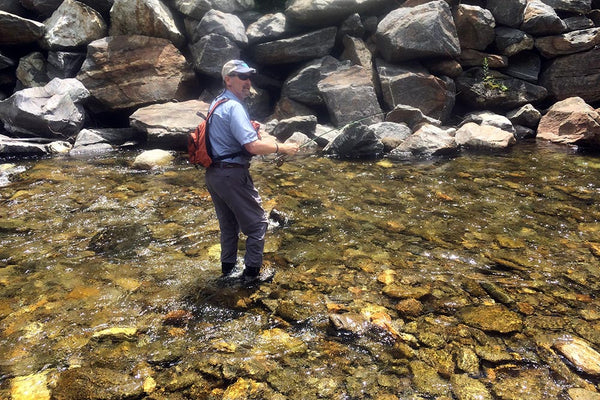 Squeak Smith demonstrating quiet wading and short casting.