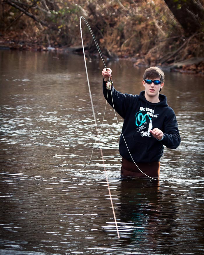 Taylor Sharp of Upper Creek Angler and Casting For Hope demonstrating quick hookups with short casts.