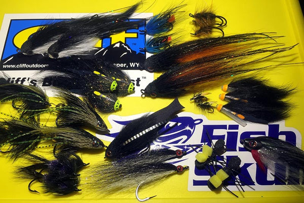 Black fishing flies