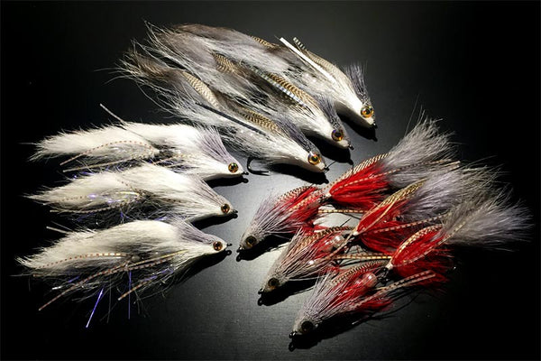 Gray fishing flies streamers