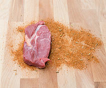 BBQ Rub On a Chopping Board with Steak