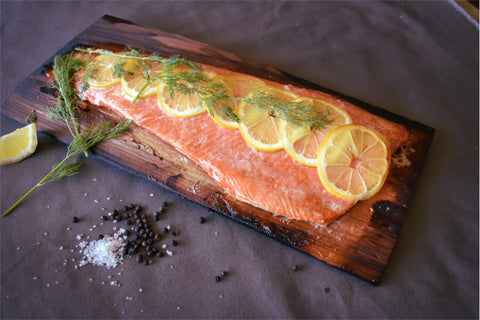 Cedar Planked Salmon with Lemon and Dill