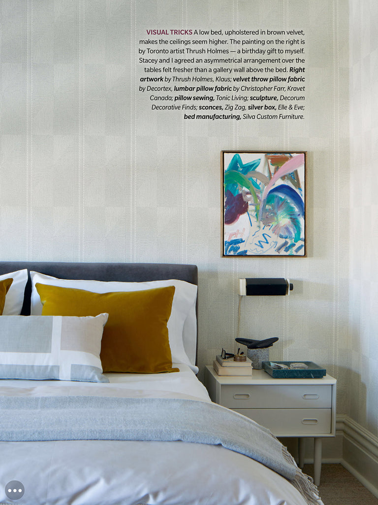 House and Home March 2018 featuring custom pillows by Tonic Living