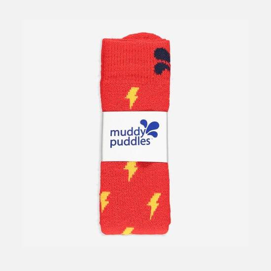Muddy Puddles - Sample - Merino Mix Socks (Red Lightning)