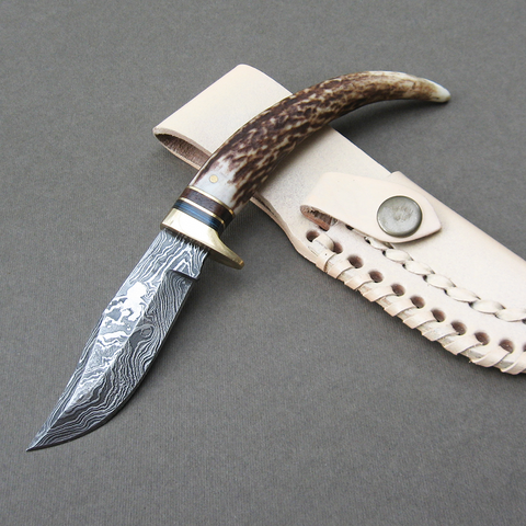 Stag Damascus athame