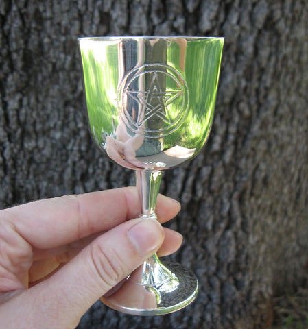 Silver pentagram chalice