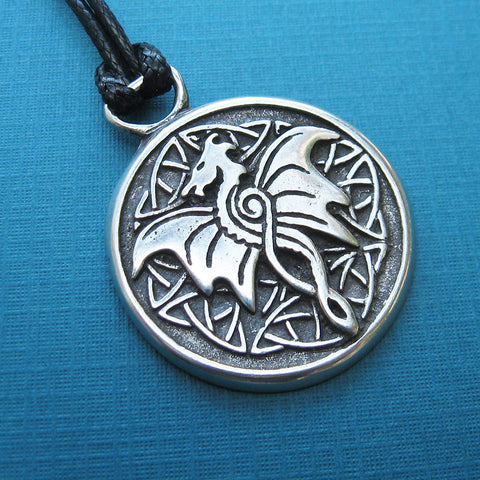 Celtic Wisdom Dragon Pendant