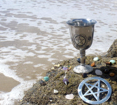 Sea altar with chalice and pentacle