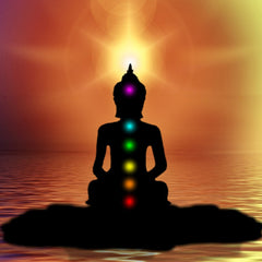 Meditating with chakra colors