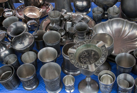 Silver and pewter vessels for sale