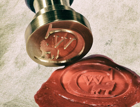 Stamped red sealing wax