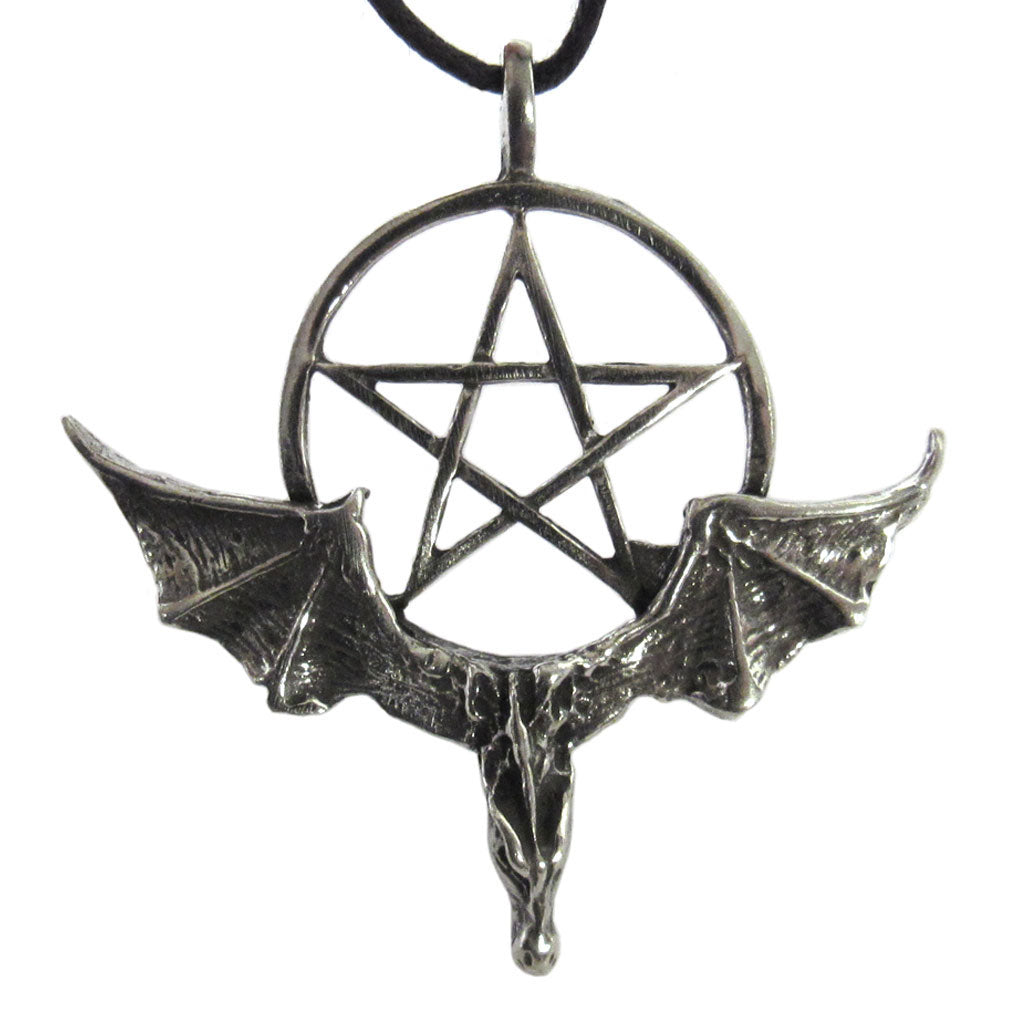 Pentacle Pentagram Pewter Pendant With Black Cord NEW 6 Designs 