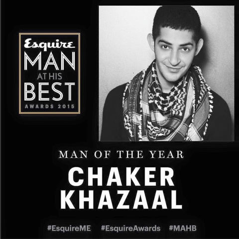 Chaker Khazaal Equire Man of the Year, wearing his SEP scarf