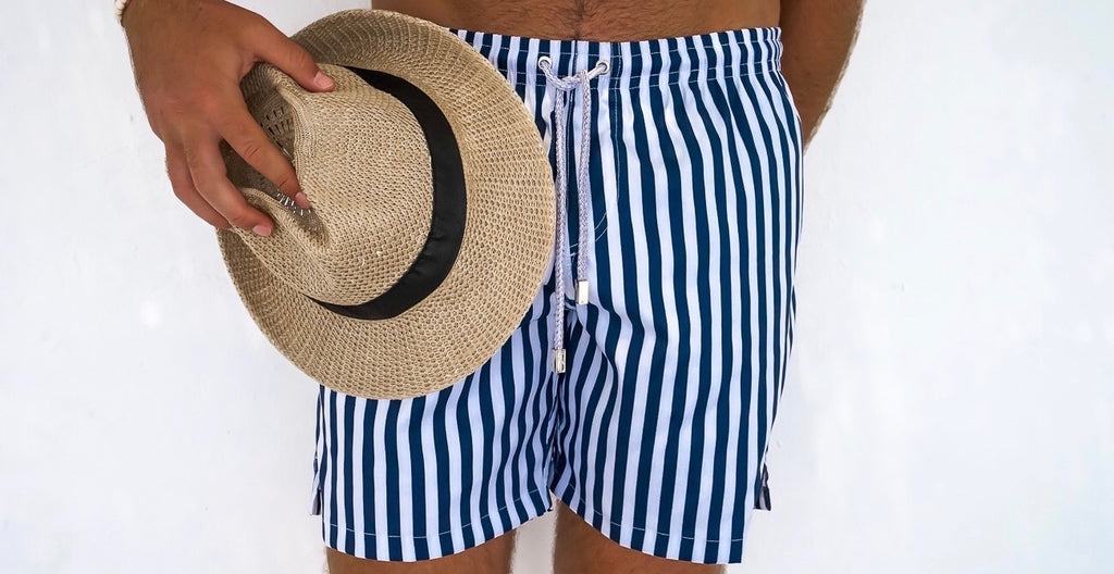 navy striped mens swim trunks kenny flowers