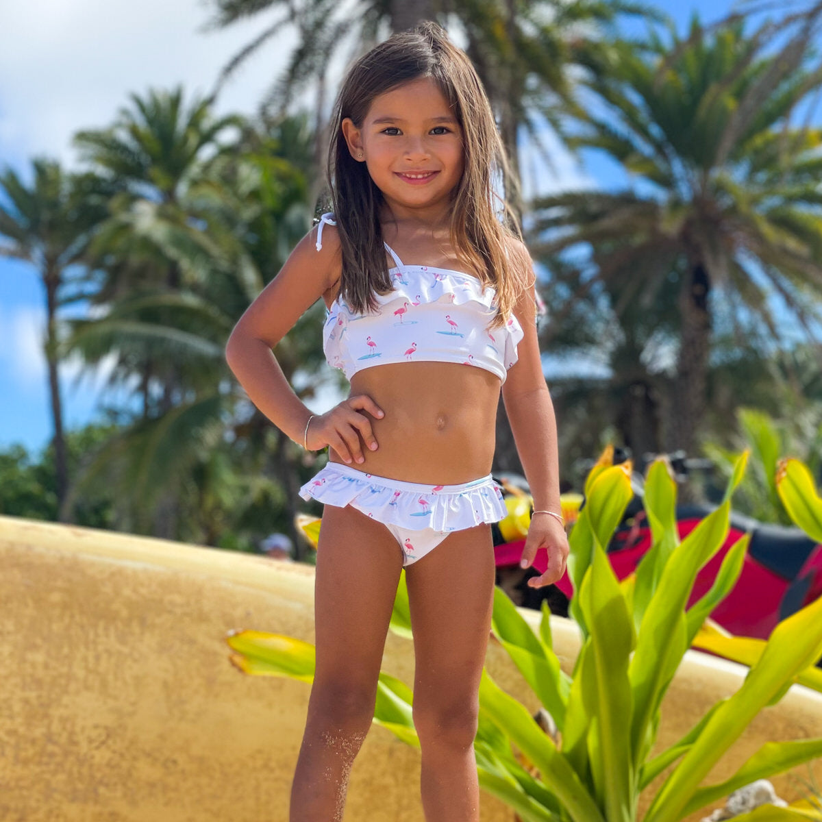 meest Pa Aanleg Hawaiian Kids Swimwear | The Surfing Flamingos - Girls Ruffle Bikini UPF  50+ – Kenny Flowers