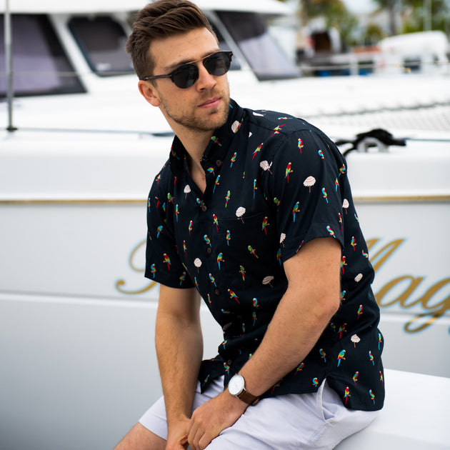 slim fit hawaiian shirt