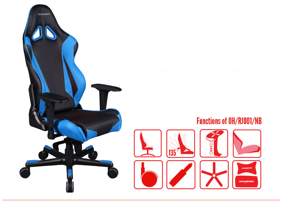  DXRACER OH/RJ001/NB Gaming Chair 
