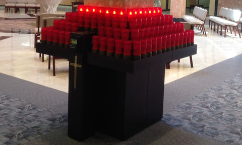 Catholic Church LED Votive Candle Stand - Electronic