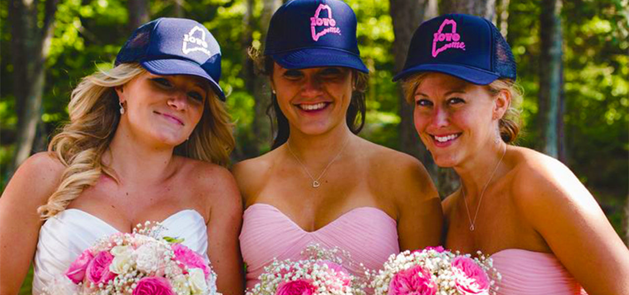 Maine Wedding LoveME Hats Bridesmaids