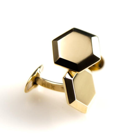 Hextie Gold Cufflinks 