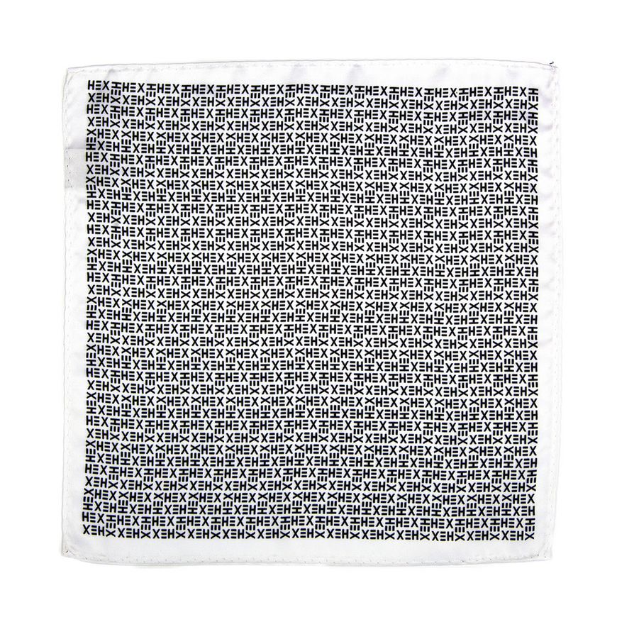 HEX TIE Pocket Square - WHITE