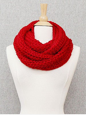 thick red scarf