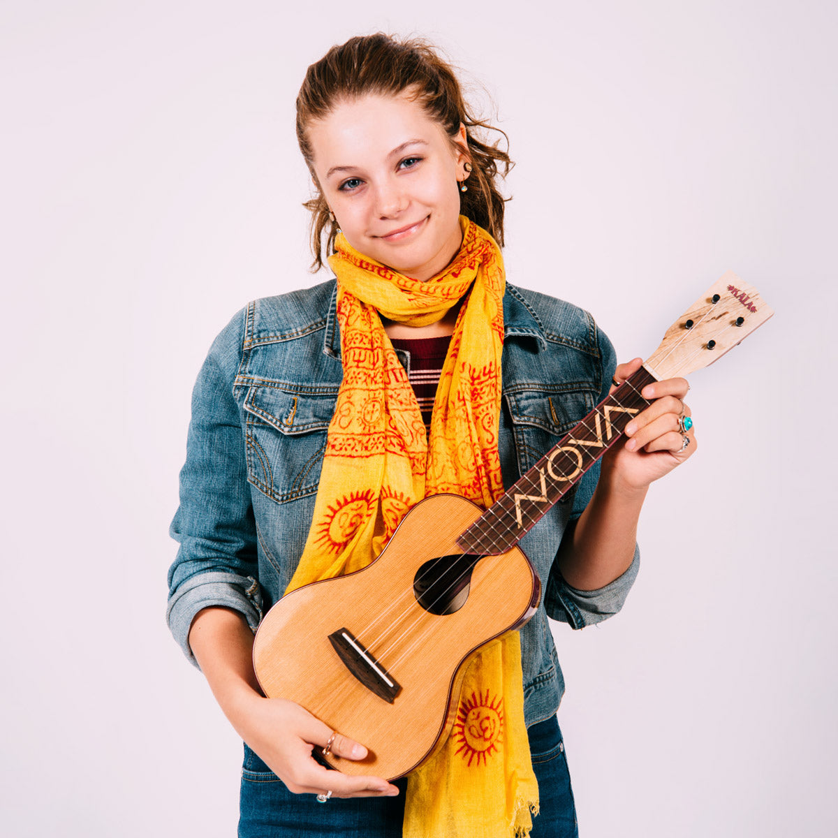 Kala Ukulele Artist Avonlea Martin with her Custom Kala Elite USA Nova Concert Ukulele