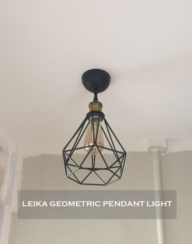 Lighting Singapore - LEIKA Geometric Pendant Light in Black
