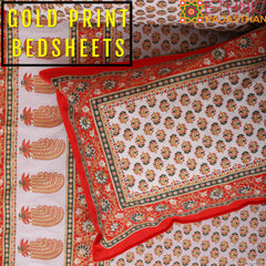 gold print bedsheets