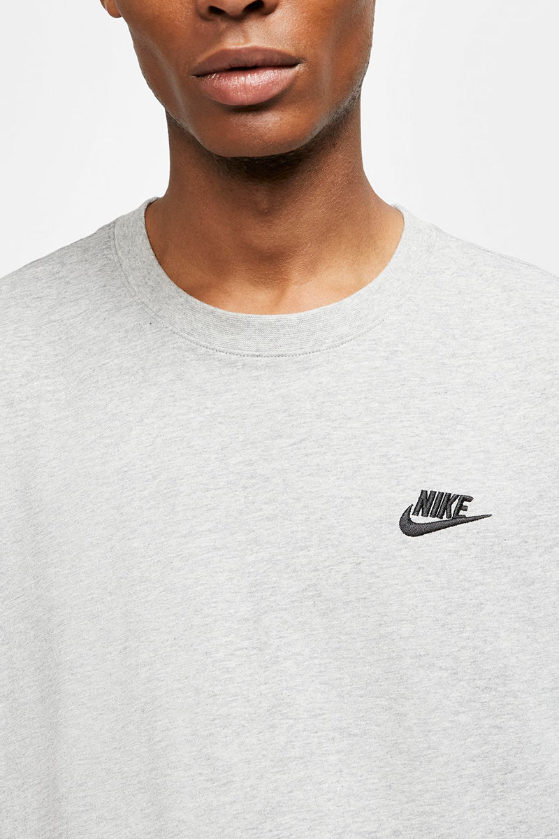 Nike Grey T Shirt With Small Logo On The Chest Ar4997 064 Sneakerworld