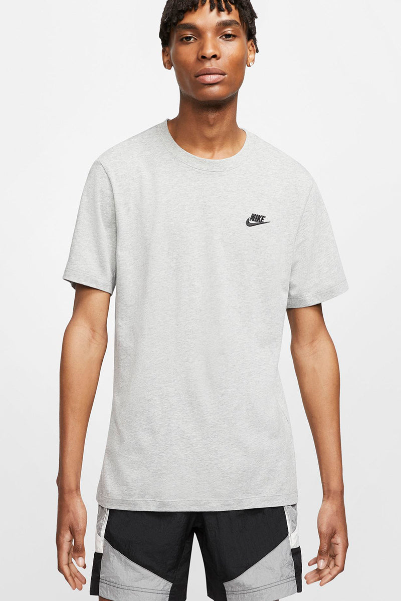 Nike Grey T Shirt With Small Logo On The Chest Ar4997 064 Sneakerworld